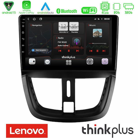 Lenovo Ηχοσύστημα Αυτοκινήτου για Peugeot 207 2006-2012 (Bluetooth/USB/WiFi/GPS/Apple-Carplay/Android-Auto) με Οθόνη Αφής 9"