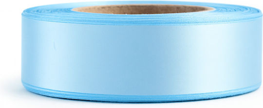 Satin,σατεν Band Doppelseitig Monochrom Light Blue 50meters mit Breite 15mm