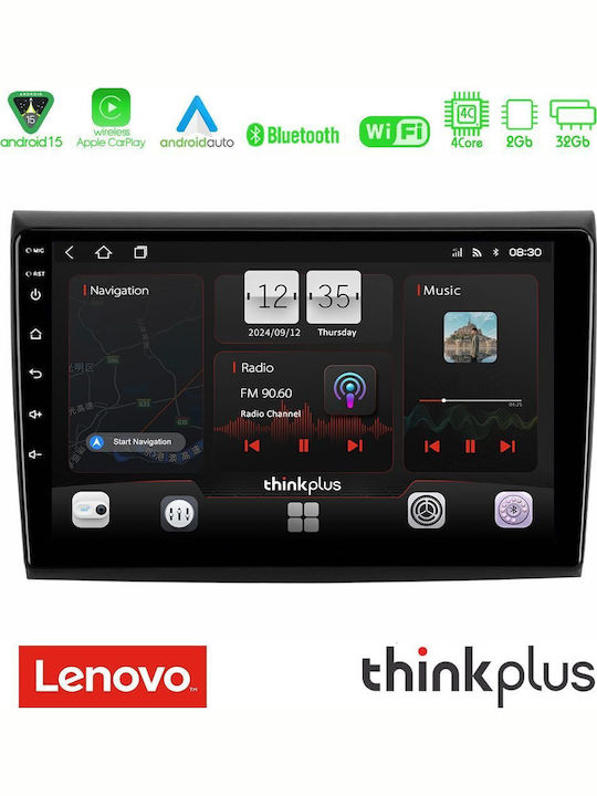 Lenovo Car Audio System for Fiat Bravo 2007-2015 (Bluetooth/USB/AUX/WiFi/GPS/Apple-Carplay/Android-Auto) with Touch Screen 9"