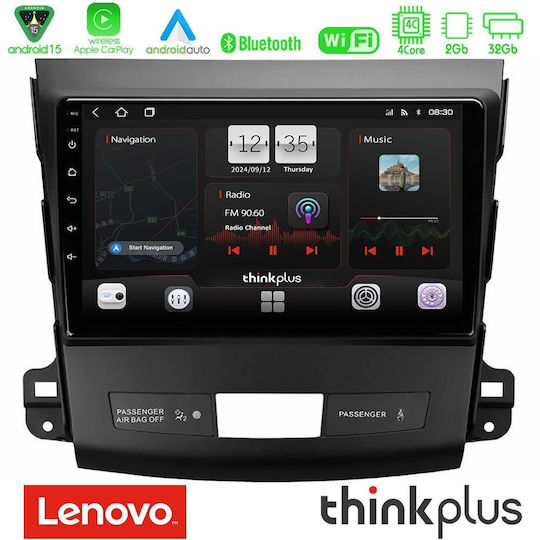 Lenovo Car Audio System for Peugeot 4007 Mitsubishi Outlander Citroen C-Crosser 2007-2012 (Bluetooth/USB/AUX/WiFi/GPS/Apple-Carplay/Android-Auto) with Touch Screen 9"