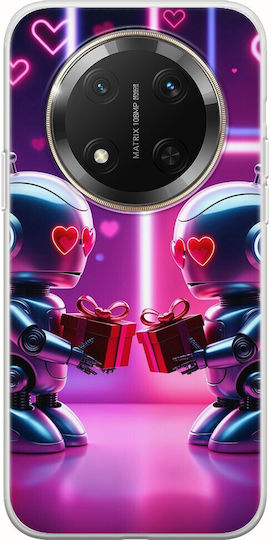 Husă Valentine's Day Futuristic Lovebots Honor Magic 7 Lite 5g Flexibil TPU Silicon Transparentă