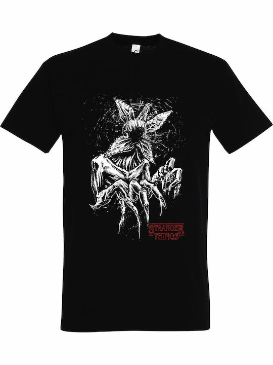 Unisex T-shirt Stranger Things Demogorgon Design Graphic Black