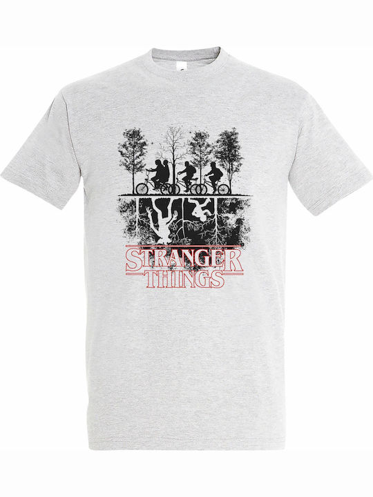 T-shirt Унисекс Stranger Things Вдъхновен Графичен Принт Сив