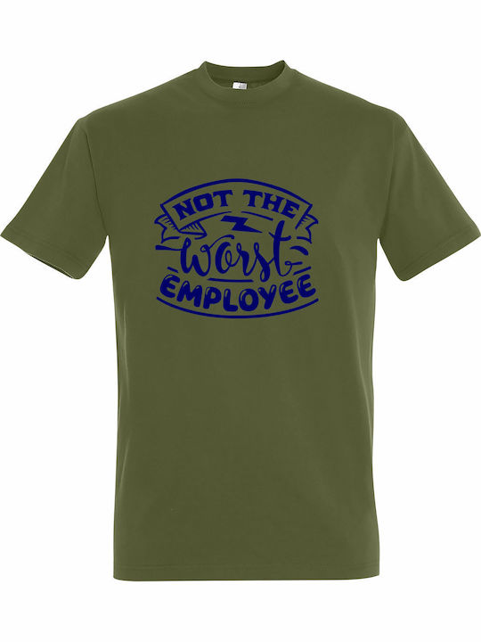 Tricou Unisex Not Worst Employee Office Verde D...