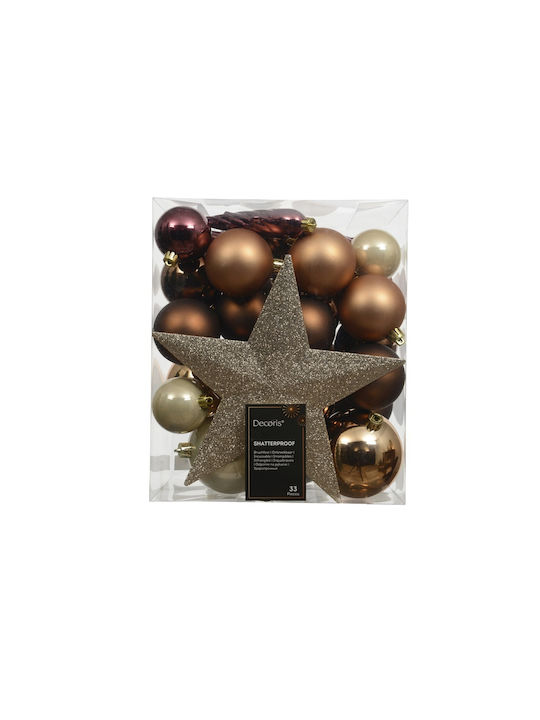 Christmas Tree Ornaments Polystyrene Sh-mt-gl Set 33 Pieces