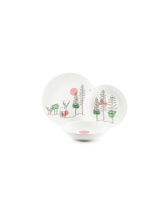 Excelsa Set Weihnachtliche Geschirr Porzellan Weiß 18Stück