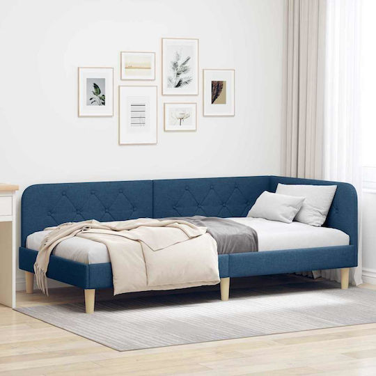Καναπές Κρεβάτι Μονό για Στρώμα 90x190cm Μπλε