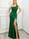 Sommer Maxi Abendkleid Offener Rücken Green