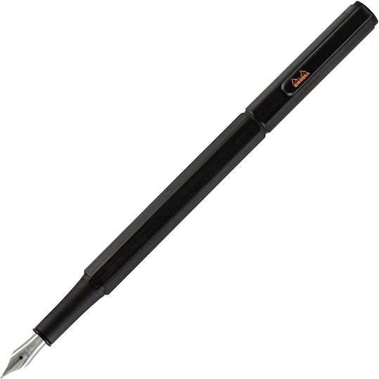Rhodia Fountain Pen Medium Black Aluminum With Black Ink