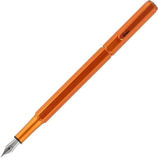 Rhodia Broad Orange Fountain Pen Made of Aluminum with Orange Ink