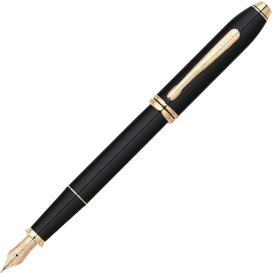 Cross Townsend Πένα Γραφής Medium Μαύρη με Μαύρο Μελάνι