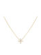 Charm mit Design Blume aus Gold 14K mit Zirkon