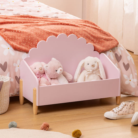 Kinder Aufbewahrungsbox aus Holz Rosa 61x28.5x44.2cm 1Stück