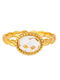 Excite-Fashion Ring with Stones made of Steel Gold Plated