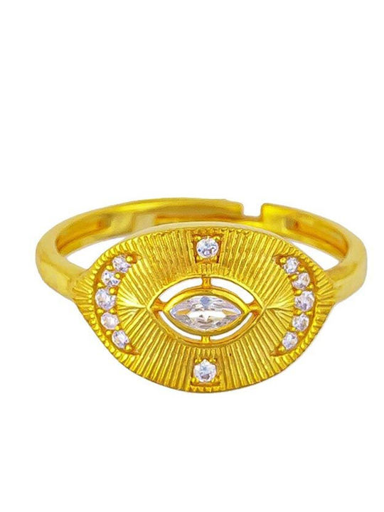Excite-Fashion Ring with Zircon made of Silver Gold Plated