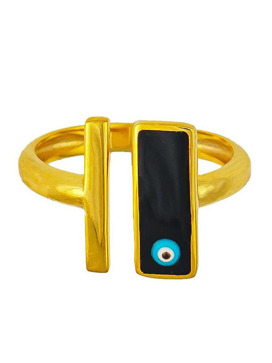 Excite-Fashion Ring with Enamel made of Silver Gold Plated