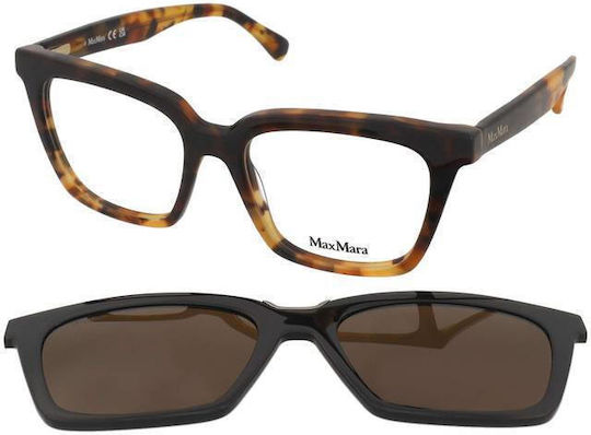 Max Mara Дамски Пластмасов Рамка за Очила с Clip On Син MM 5213 052