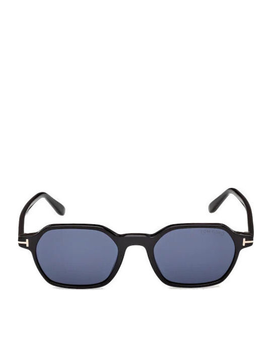 Tom Ford Unisex Γυαλιά Ηλίου με Μαύρο Κοκκάλινο Σκελετό και Μπλε Ντεγκραντέ Φακό FT1301 01V