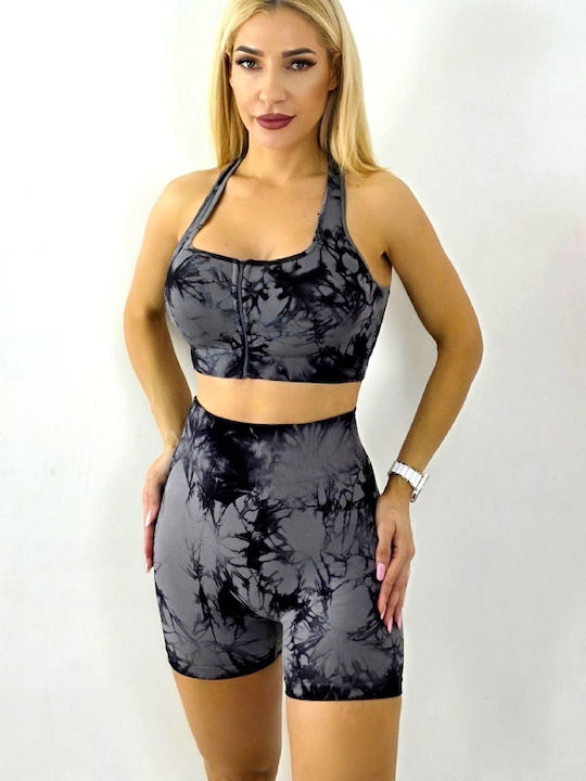 Set Women's Training Leggings Push Up Grey-black