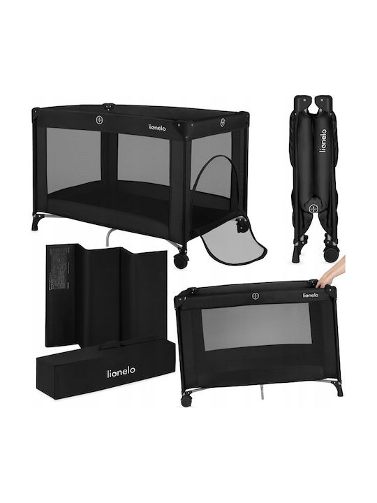 Lionelo Laufstall mit Matratze Schwarz 70.5x100.5cm