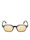 Tom Ford Unisex Sunglasses With Black Horn-Rimmed Frame And Yellow Gradient Lens