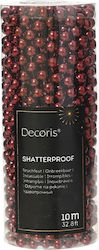 Decoris Christmas Garland Illuminated with Beads Red