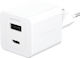 Empower by PanzerGlass Empower by PanzerGlass Handyladegerät Ohne Kabel GaN mit USB-A Ausgangsanschluss und USB-C Ausgangsanschluss 35W Stromlieferung Silber Weiß