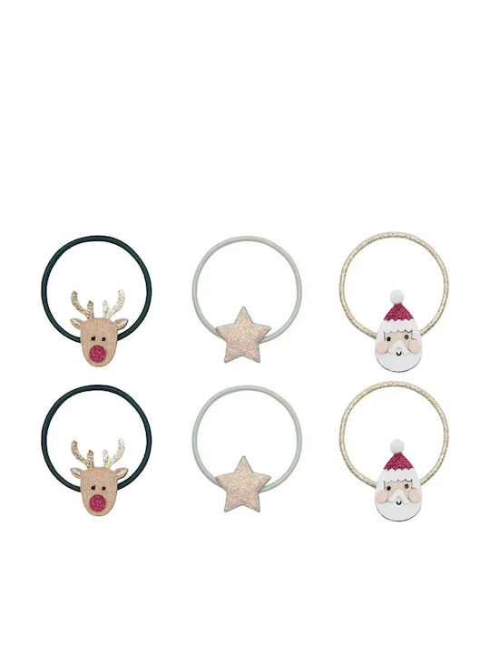 Mimi & Lula Set 6 Hair Ties Ponies Santa & Rudolph