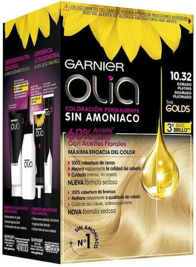 Garnier Permanent Βαφή Μαλλιών Χωρίς Αμμωνία 10.32-platinum Golden 112ml