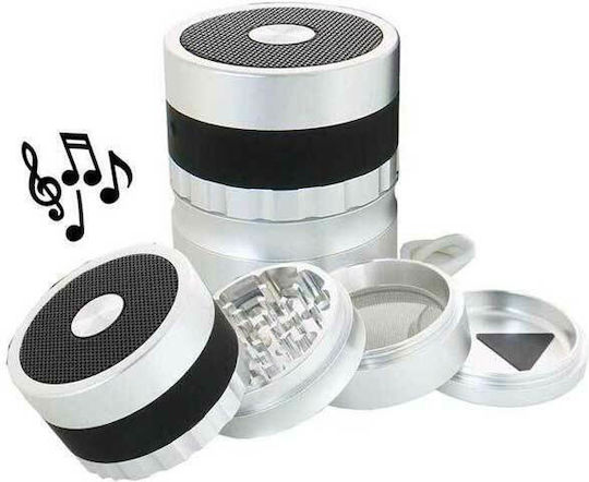 Grinder Silver Black Aluminium Speaker Bluetooth 62mm 4 Parts