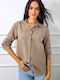 Women's Monochrome Long Sleeve Shirt Beige