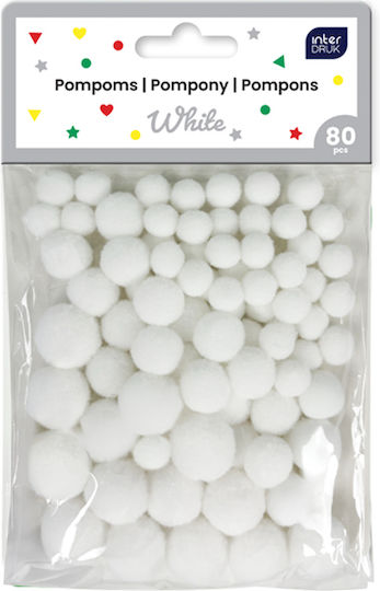 Σφουγγ.interdruk 376619 Pom-pom Xmas White 80pcs