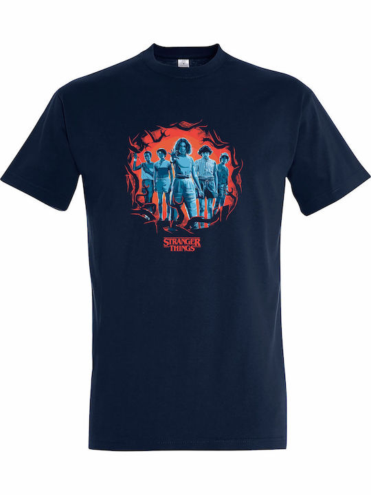kirikoko Kinder-T-Shirt French Navy Stranger Th...