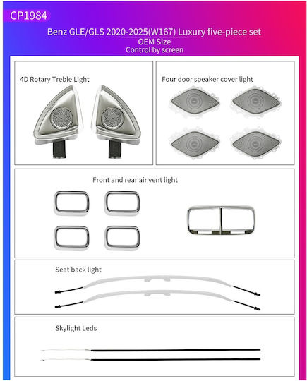 Атмосферно Осветление Mercedes Gle Gls Class 2020-2025 Ambient Light Kit L-al-cp1984