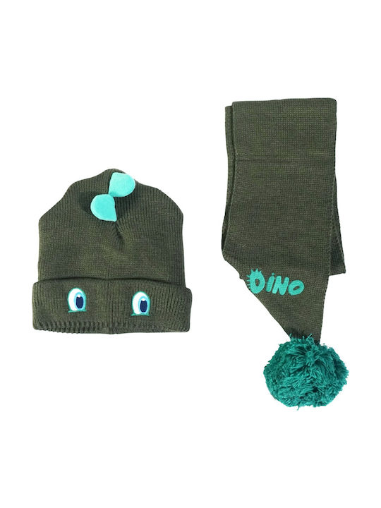 Kinder Mütze Set Gestrickt Grün