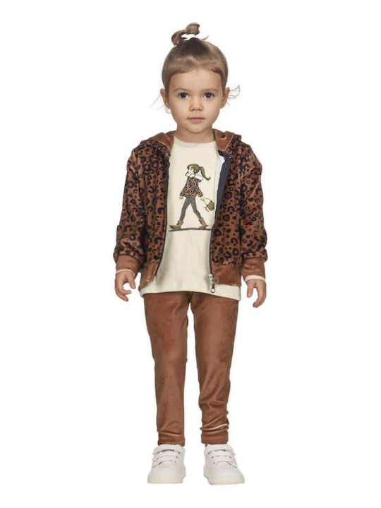 Joyce Kids' Set with Leggings Winter 3pcs Beige