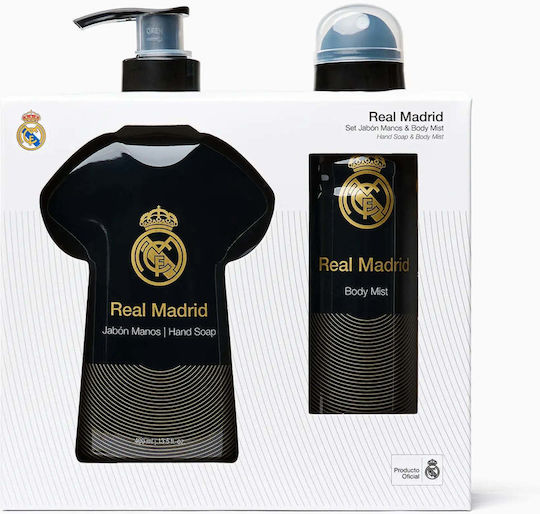 Set Cadou Pentru Bărbați Săpun Lichid Spray Pentru Corp Real Madrid 2 Bucăți