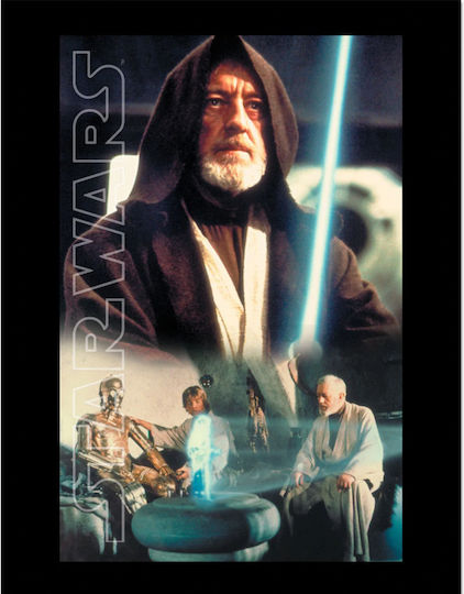 Star Wars Obi Key Art Колекционерски Дървена Рамка 30x40см Печат Fp14471p