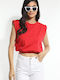 Women's Crop Top Sleeveless Red