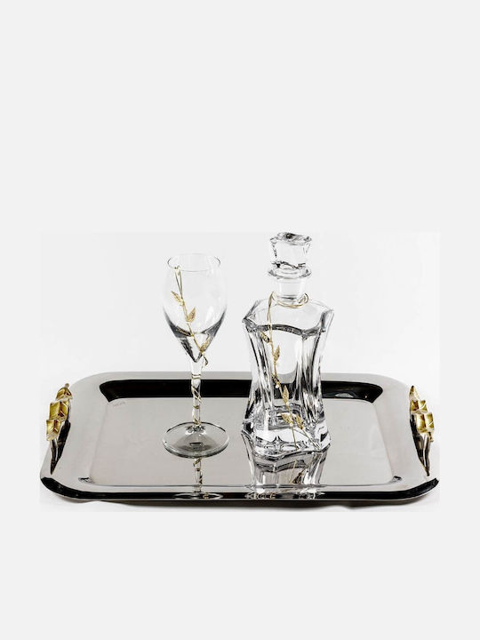 Best Man Set Gilt / Inox / Crystal Gold 3pcs