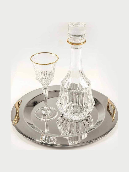 Best Man Set Inox / Gilt / Crystal Gold 3pcs