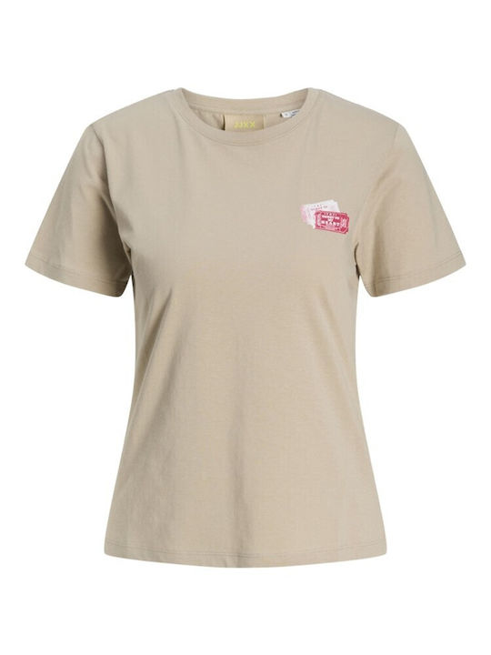 Jack & Jones Γυναικείο T-shirt Μπεζ