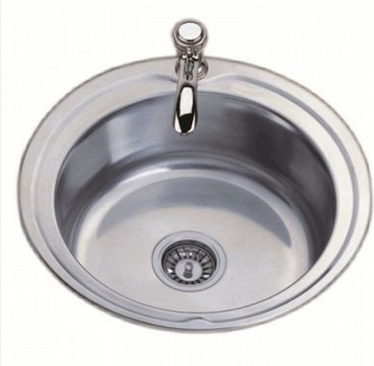 Inter Ceramic Ένθετος Νεροχύτης Inox Μ51xΠ51cm Ασημί