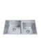 Inter Ceramic Ένθετος Νεροχύτης Inox με Μπαταρία Μ84xΠ49cm Γκρι