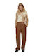 Damen Stoff Hose Tobacco