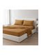 Olia Home Set Cearșafuri 220x260cm. Camel-brown 4buc