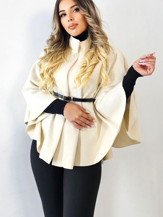 Woolen Women's Cream Cape Oversized