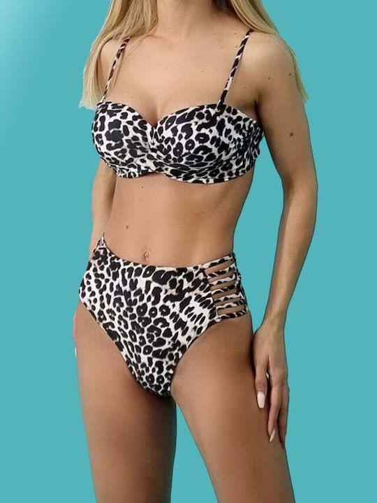 Bikini Set Bra & Brazil Bottom Leopard Print Animal Print