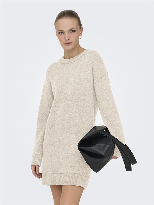 Only Life Rochie Mini Tricotată Ecru