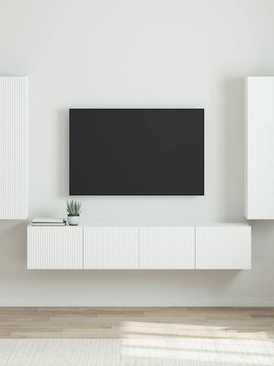 Living Room TV Unit Λαμπερό Λευκό L30xW31xH100cm